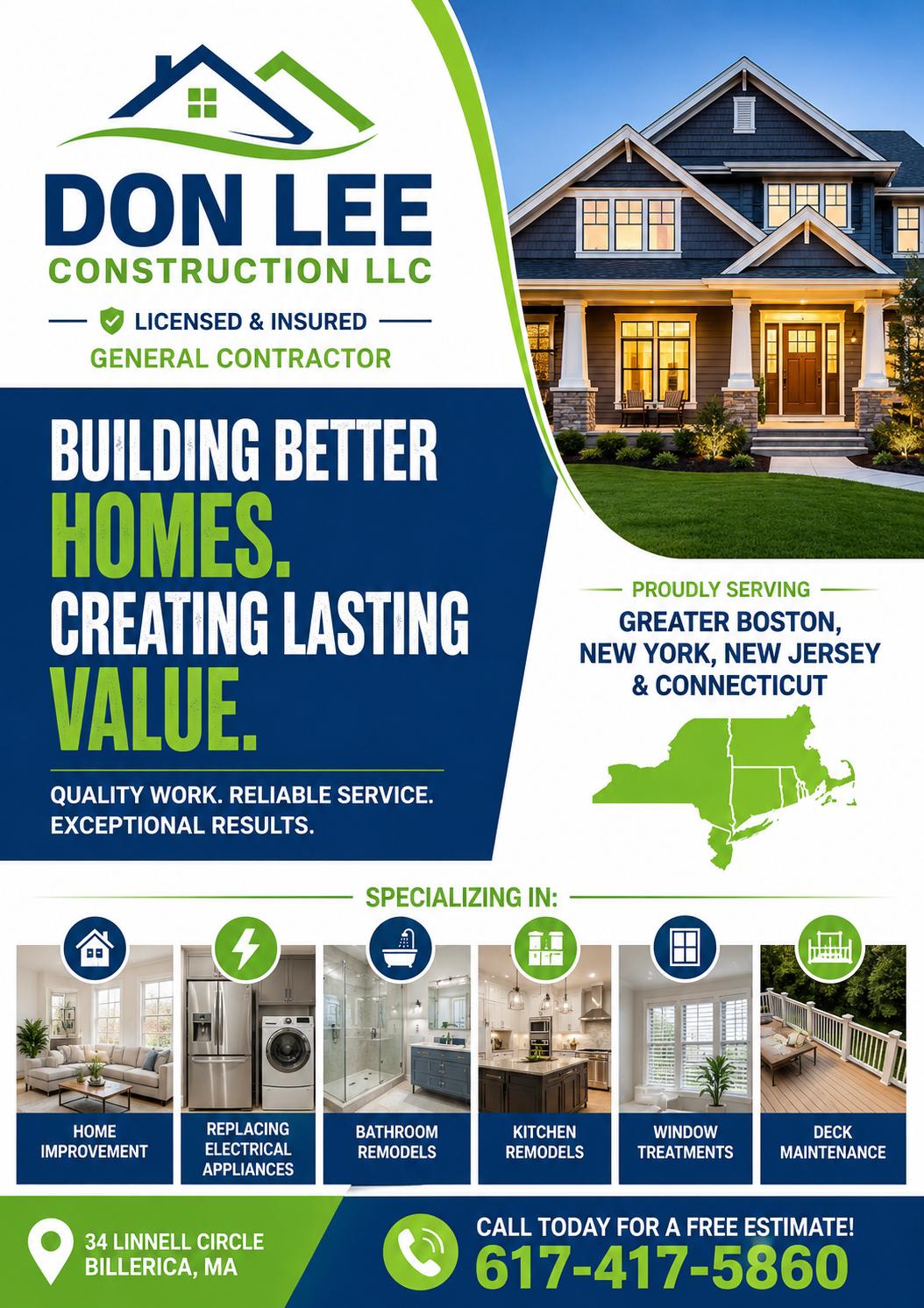DON LEE CONSTRUCTION- Building Better Homes, Creating Last Value
